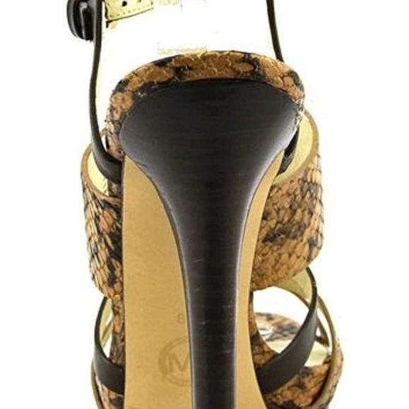 Michael Kors 'Nadja Platform' Brown Leather Heel - Picture 8 of 12